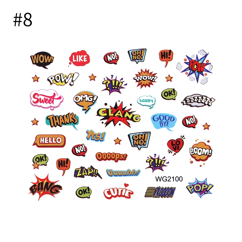 Наклейки для нейл-арта, американская тема, самоклеющиеся наклейки для переноса ногтей, сделай сам, Декор, маникюрные украшения - Цвет: Pattern 8