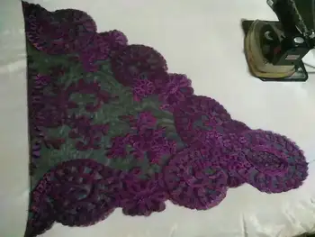 

Purple with black mesh background Catholic Church Mass Veil Chapel Lace mantilla ,Spanish Lace Mantilla Wholesale