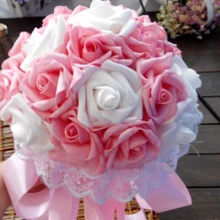 Букеты Свадебные s цветы Искусственный цветок розы букет Белый Свадебные букеты красивые Букеты Свадебные Великолепная бисера Cry