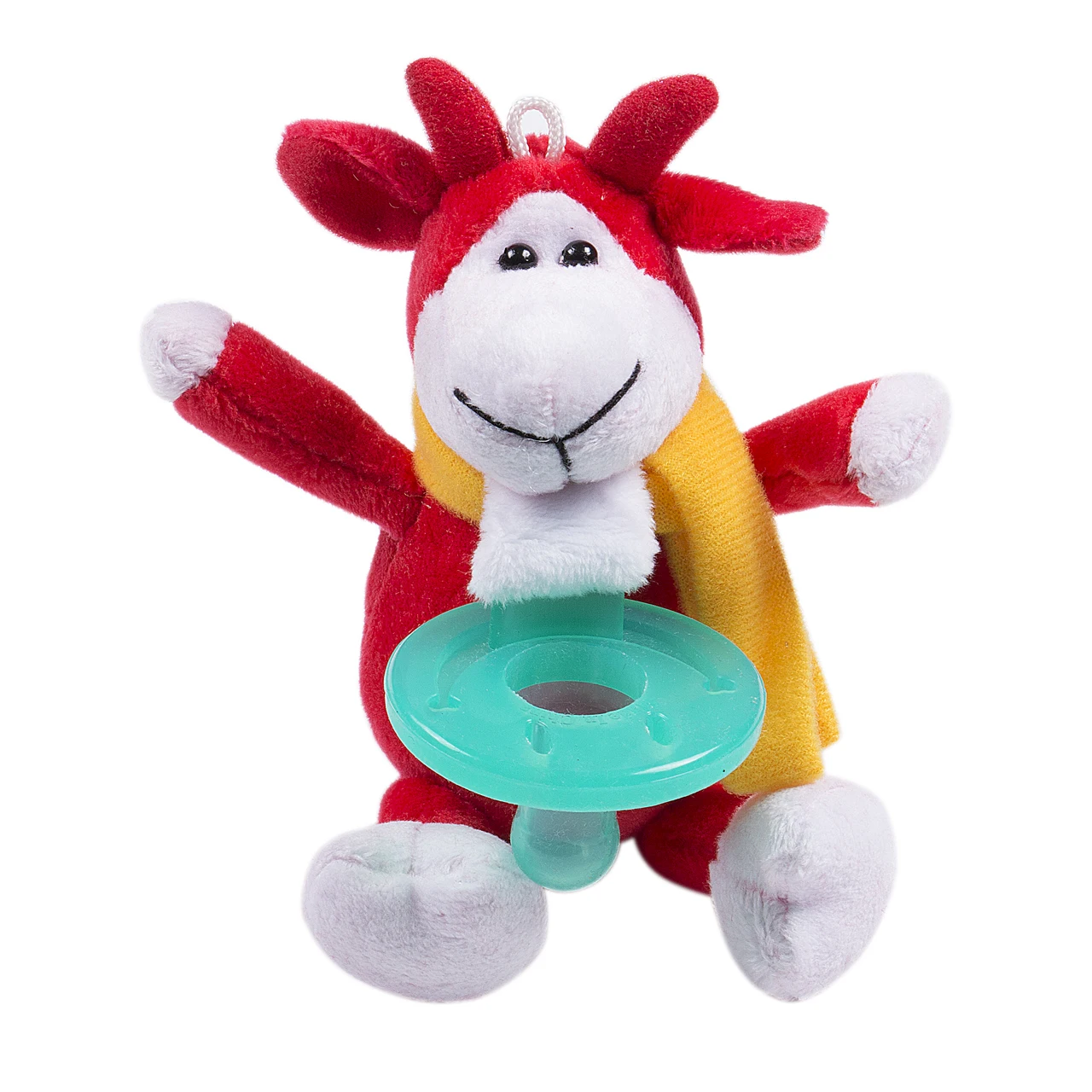 Плюшевые животные прищепка для соски цепи пустышка соска цепи младенческой держатель для сосок игрушки Фидер Рождество - Цвет: Red Bull