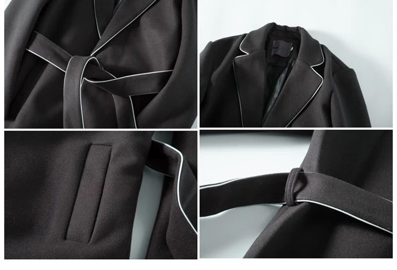 Шерстяное пальто мужские деловые корейские модные стильные осенне-зимние шерстяные куртки мужские широкие лацкан и пояс мужские пальто