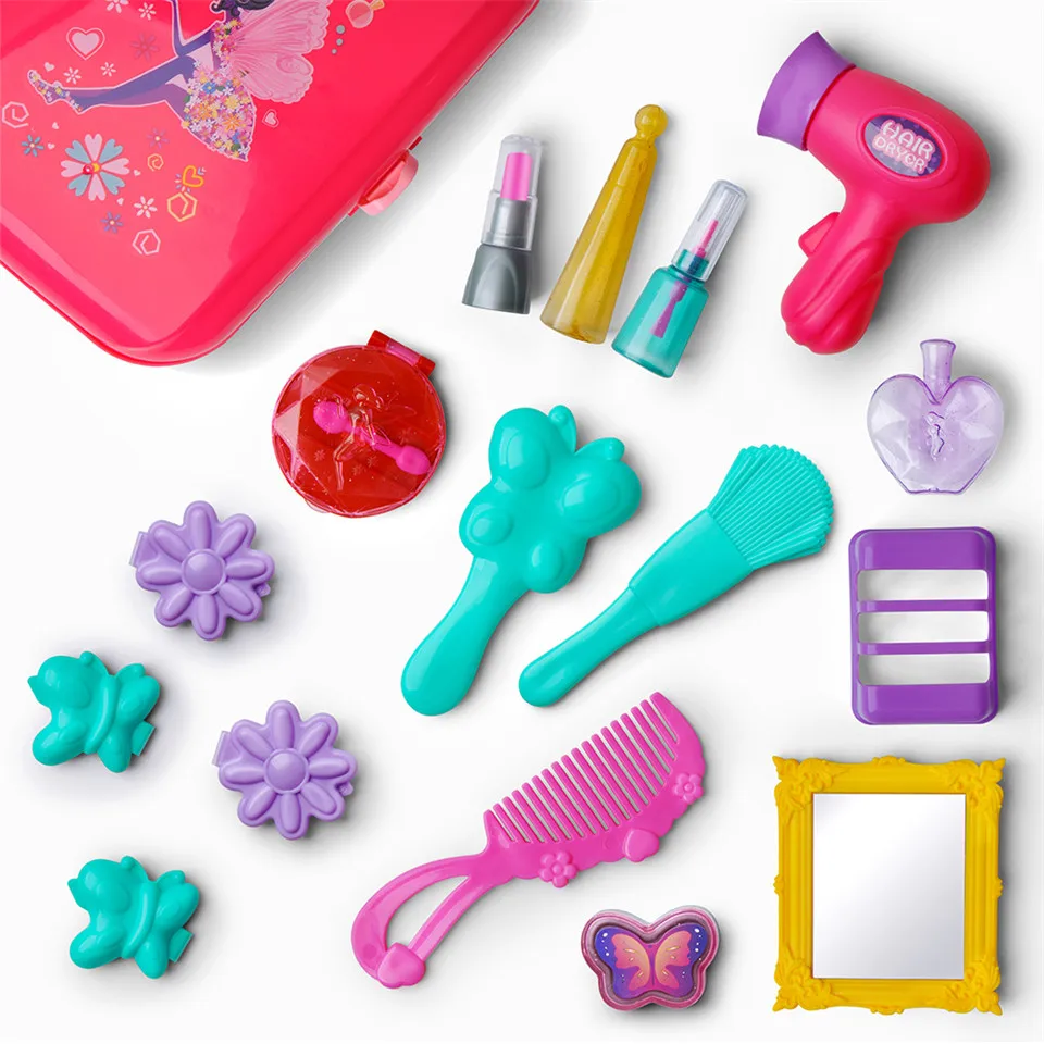 GizmoVine ролевые игры Макияж Платье игрушки багаж чемоданы игрушки набор детское платье и макияж игровой дом игрушки школьный ранец для девочек