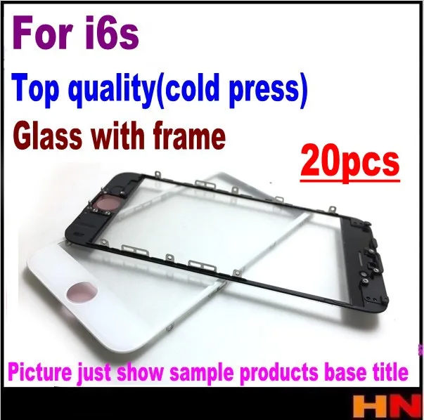 imágenes para 20 unids prensado en frío para el iphone 6s 4.7 frontal del objetivo de cristal + frame medio bisel negro y blanco de calidad superior del soporte imágenes para 20 unids prensado en frío para el iphone 6s 4.7 frontal del objetivo de cristal + frame medio bisel negro y blanco de calidad superior del soporte