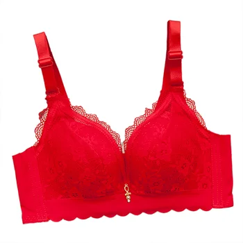 

Women Plus Size Bra Women Crop Top Sexy Floral Lace Bralette Super Gathering Push Up Bra Femme Wireless Padded Seamless Bra