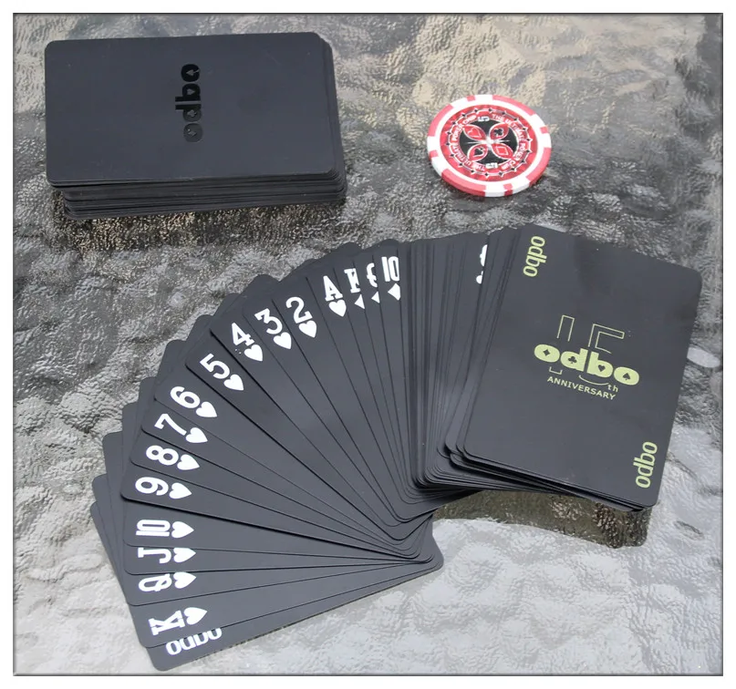 Waterproof novelty plastic pvc poker cards pure Black color playing