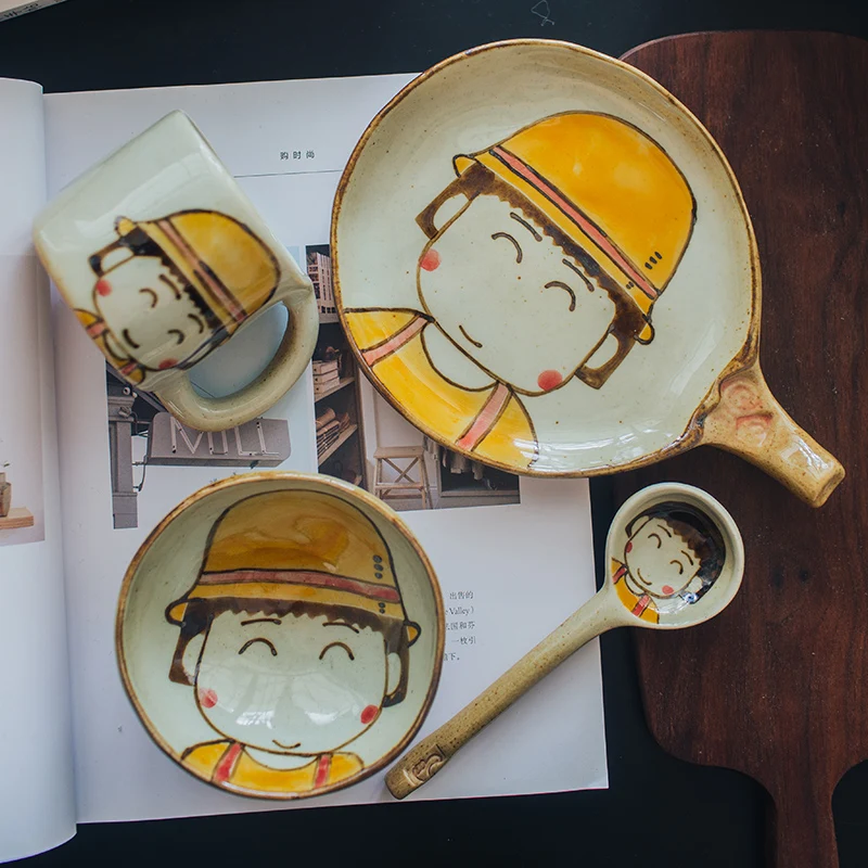 Оригинальная вишня Maruko ручная роспись Керамическая пиала для риса набор