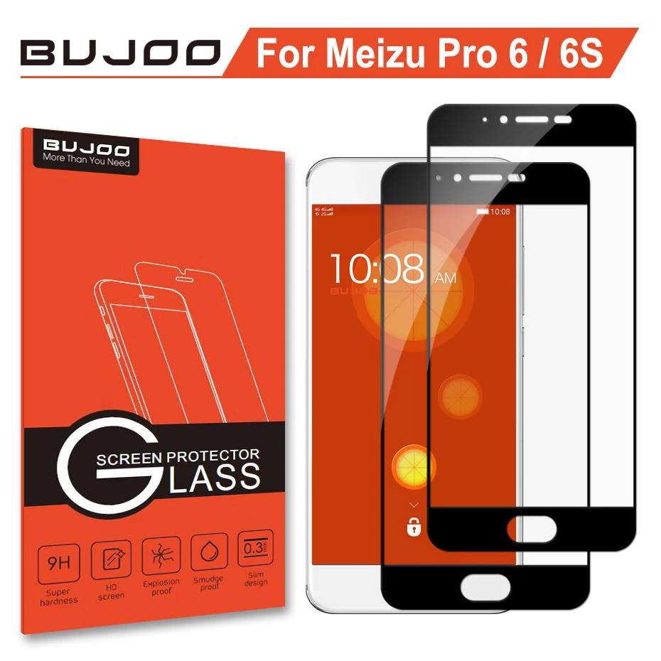 2 шт 100% оригинал BUJOO Real 2.5D 0 3 мм 9H HD полное покрытие закаленное стекло для Meizu Pro 6 Pro6