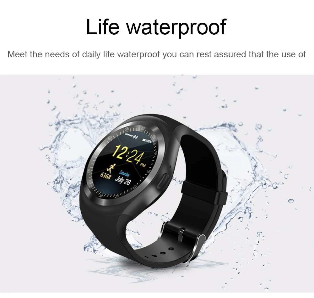 Y1 Smart watch Bluetooth Relogio Men Women Clock Android Smartwatch Waterproof Phone Call GSM Sim Remote Camera Sports Pedometer