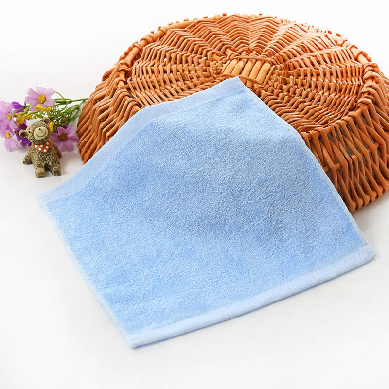 24*25.5CM Bamboo Fiber Skin-friendly Solid Color Wash Face Hand Towel Kindergarten Kids Children Handkerchiefs 2pcs FS0587