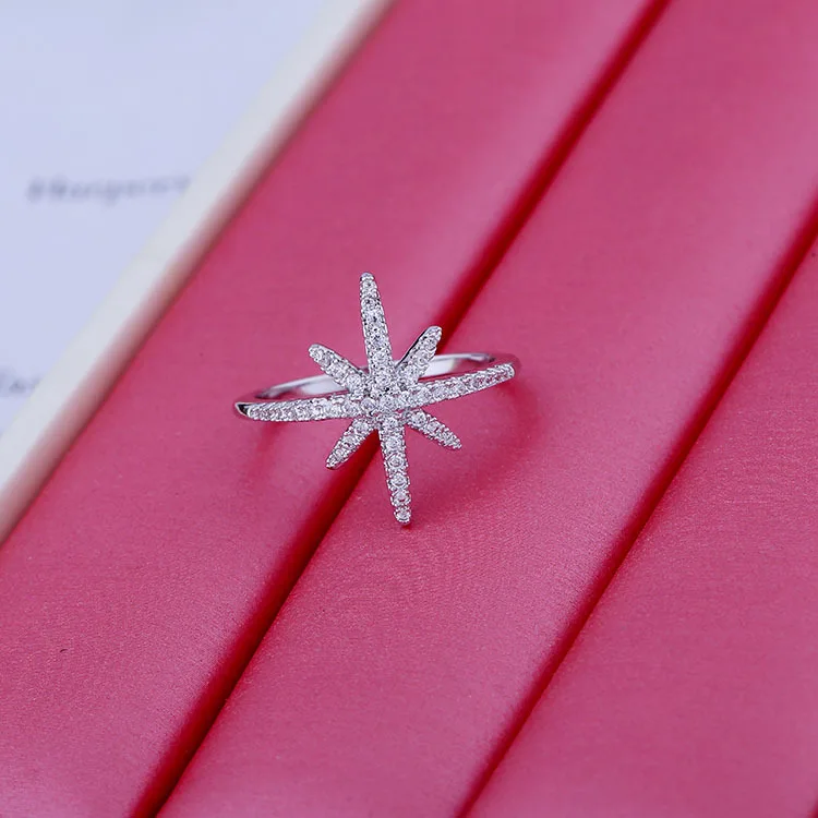 

High-quality fashion brand jewelry micro-inlaid zircon silver-plated ring for women female wedding jewelry