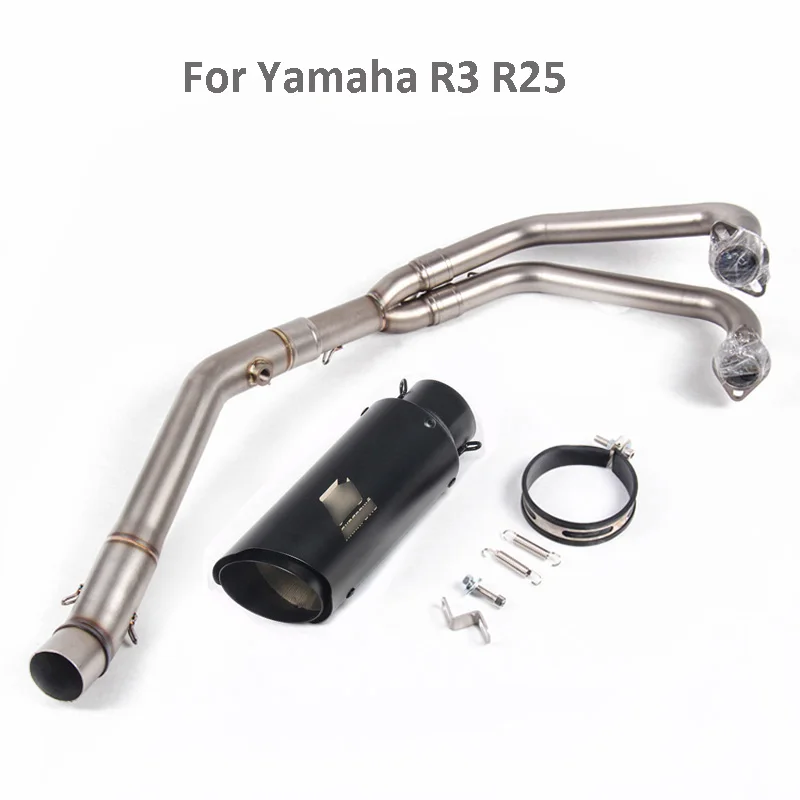 

R3 R25 Motorcycle Exhaust System Tip Escape Front Connect Link Pipe Slip on Exhaust Pipe with Baffler Pipe for Yamaha YZF R3 R25