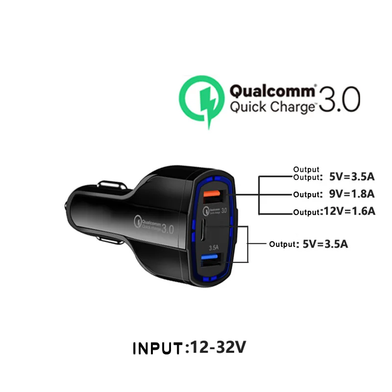 العالمي سريعة تهمة QC 3.0 المزدوج USB شاحن سيارة نوع-c PD ل فون سامسونج هواوي سريع شاحن الهاتف المحمول شاحن سريع العالمي سريعة تهمة QC 3.0 المزدوج USB شاحن سيارة نوع-c PD ل فون سامسونج هواوي سريع شاحن الهاتف المحمول شاحن سريع