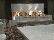 Good Looking White Color Wedding Backdrop Curtain With Swag Drape Decoration