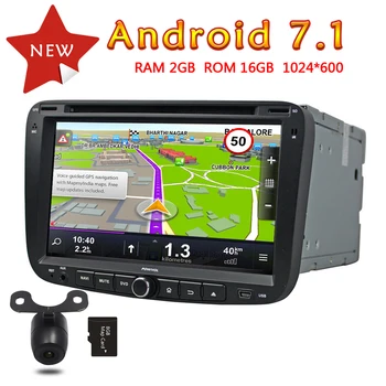 

WANUSUAL 7" Quad Core 16G 2G RAM Android 7.1 Car Multimedia Player for Geely EC7 2012 GPS Navigation with BT WIFI 1024*600 Maps