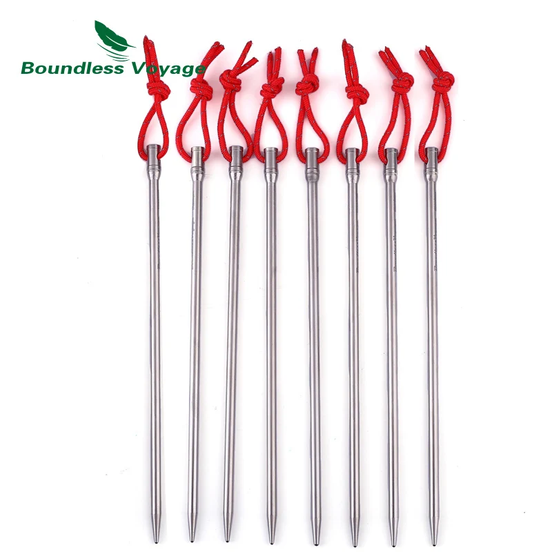 Boundless Voyage Titanium Alloy 20cm Long Tent Pegs Nails Outdoor