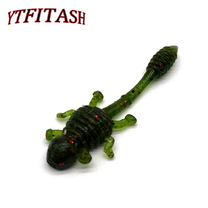 YTFITASH 10 шт./партия мягкие приманки Larva 50 мм искусственные рыболовный червь