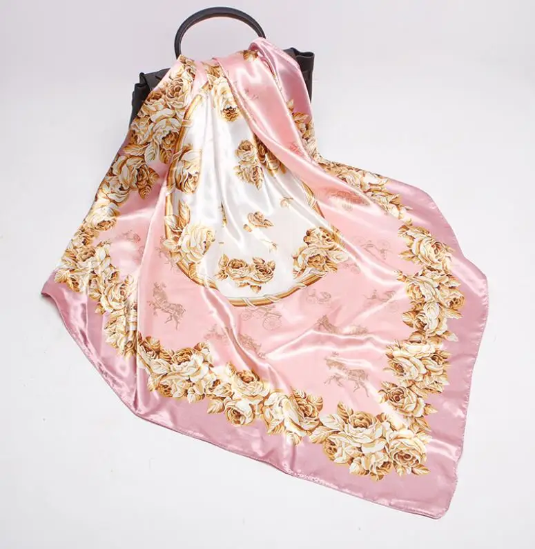 90*90 см квадратный шелковый шарф люксовый бренд женский леопардовый принт с цепью печати шеи шарфы большие Foulards Femme Бандана Платок - Цвет: 15