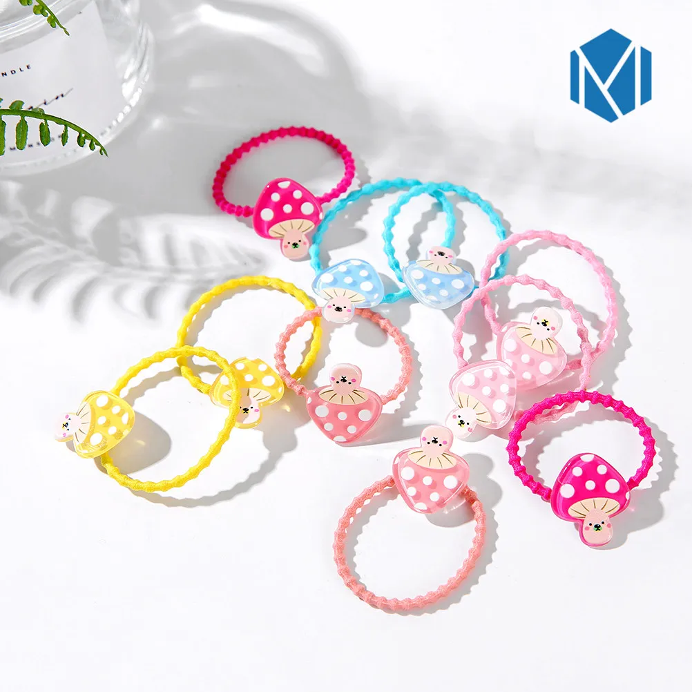 M MISM INS New Style Fruit Gum For Hair Girls Pendant Elastic Hair Bands Girls Ponytail Holders 10 Pieces\ Set Hair Accessories - Цвет: E