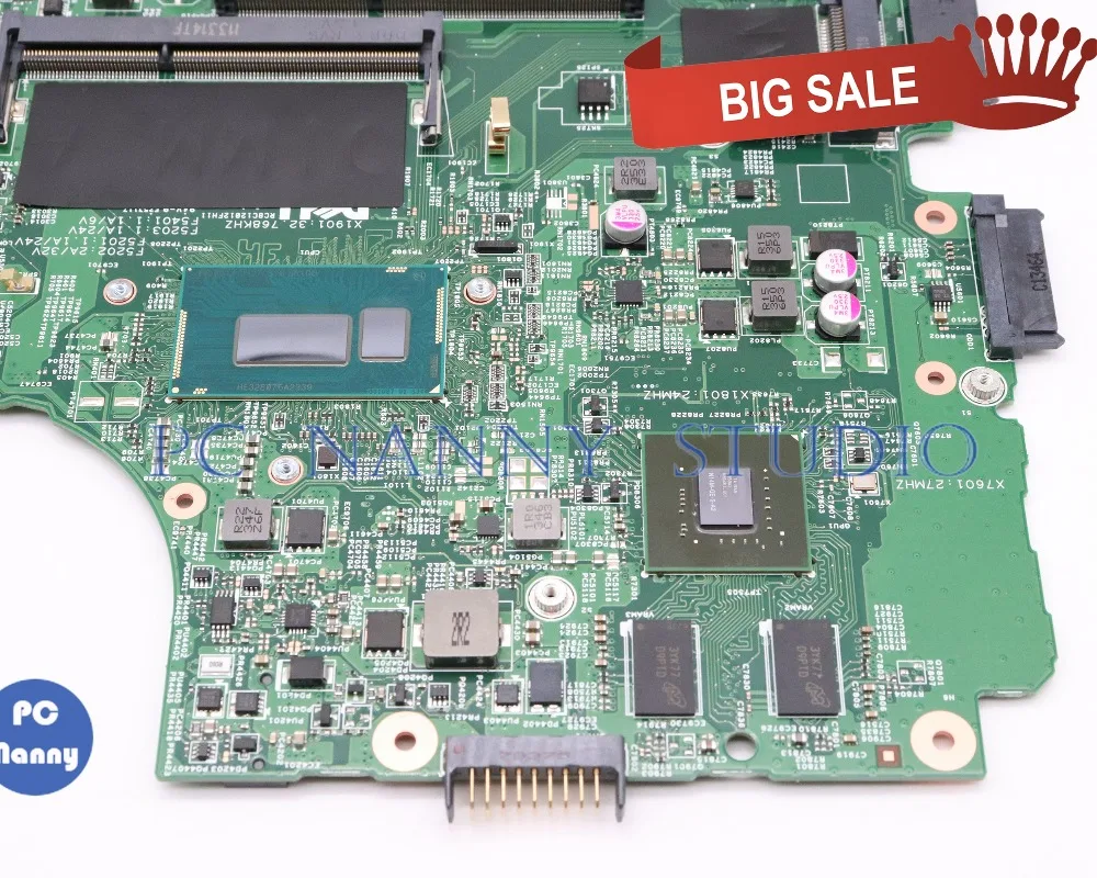 Very best  PCNANNY PWB VF0MH CN-0VCT9N VCT9N 0VCT9NFor Dell Inspiron 3437 5437 Laptop Motherboard SR16Q I3-401