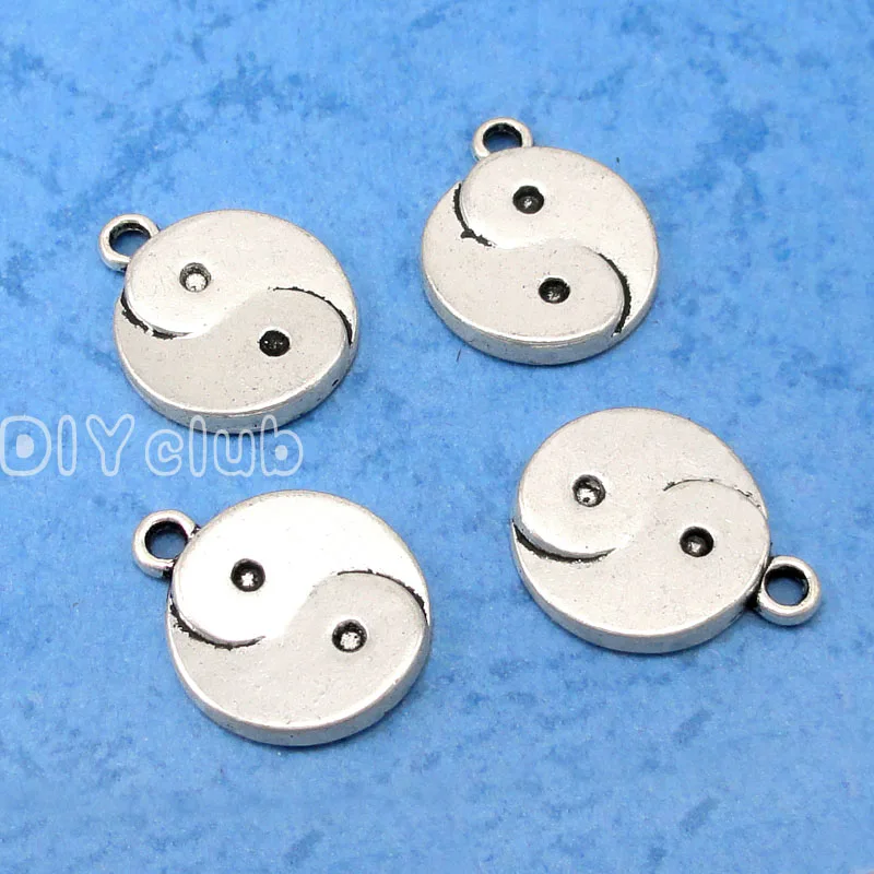 40pcs-Yin Yang Шарм в античном стиле Серебряный Тай Чи Подвески 18x15mm | Украшения и