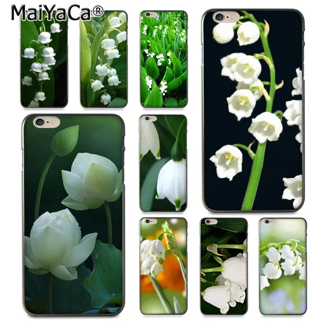 MaiYaCa белый цветок Лилия долины для iPhone 4S 5C 5S 6S 7 8 Plus X XR XS MAX черный мягкий чехол