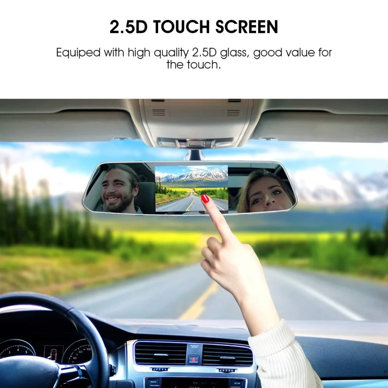 

5in Touch Screen Car Driving Recorder Lens Car Rearview Mirror DVR Car Dash Cam OX