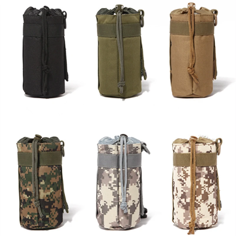 

Tactical Military Water Bottle Pouch Outdoors Molle Kettle Bag Holder Water Cups Case Waist Bag EDC Gear For Camping Backpacking