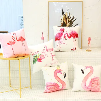 Cute flamingo cushion pillow case flamingo party bedroom sofa home decoration accessories birthday/wedding favors and gifts