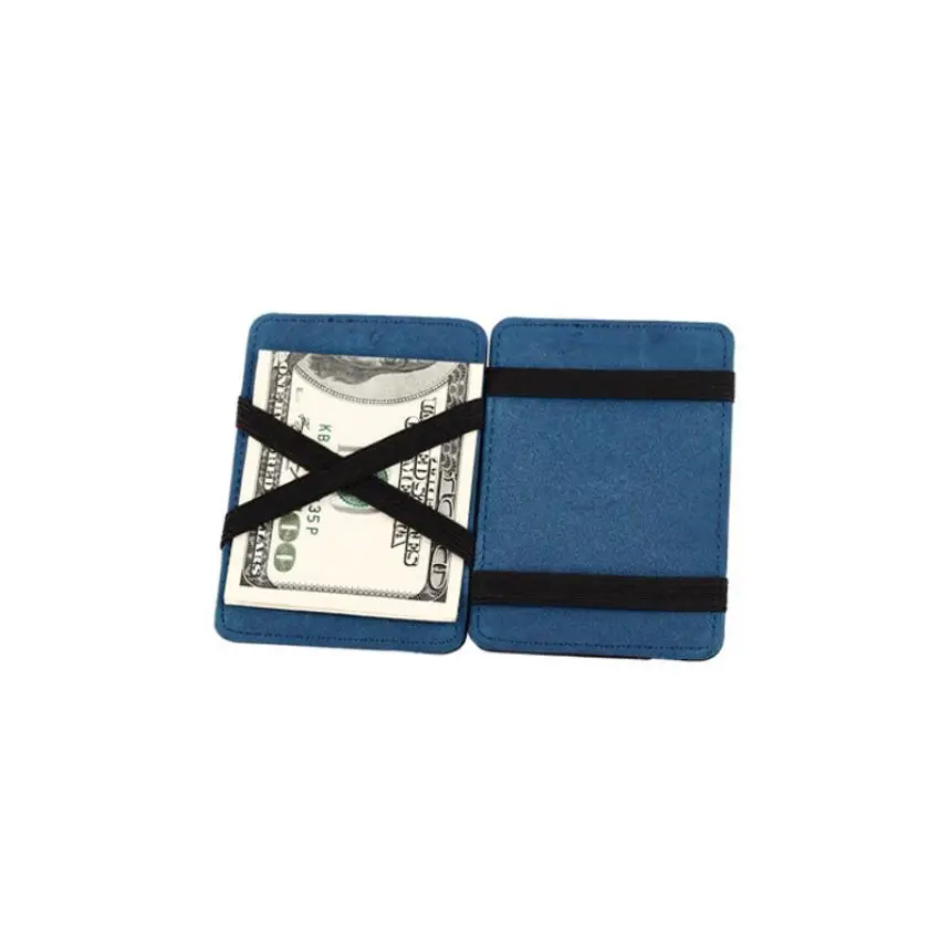 Цена горячая распродажа винтажный мини нейтральный шлифованный магический двойной кожаный бумажник держатель для карт кошелек
