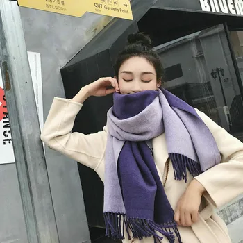 

Korea New Solid Color Two-sided Scarf Winter Autumn Warm Shawl Woman