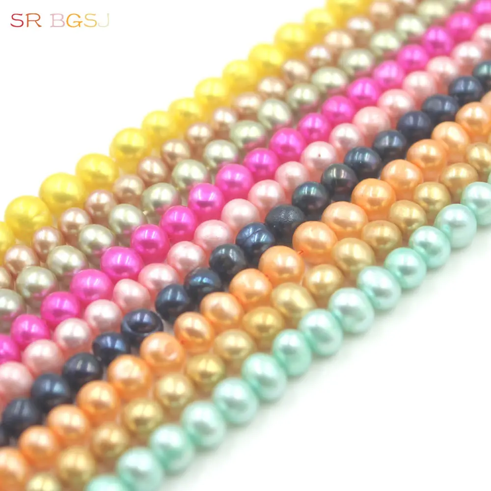 

Free Shipping Select by Size 6mm Nearly Round Freshwater Natural Pearl Beads Jewelry Making Strand 15"