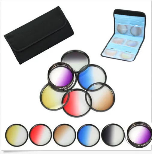 58mm 6pcs Graduated Grey+blue+green+purple+yellow+red Color ND Neutral Density Filter Kit case For canon 18-55 nikon sony lens 58mm 6pcs Graduated Grey+blue+green+purple+yellow+red Color ND Neutral Density Filter Kit case For canon 18-55 nikon sony lens