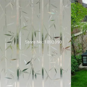 

45/90 * 200 cm translucent Bamboo pattern Frosted decorative Window Films pvc Static Cling Self adhesive Privacy Glass Stickers