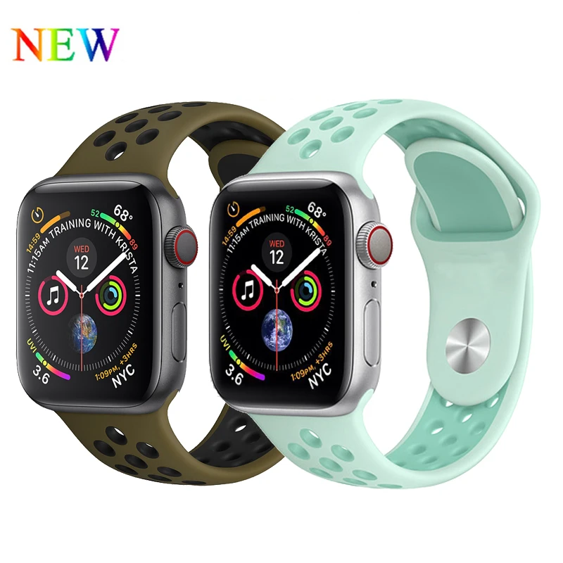 

OSRUI strap For Apple Watch band 4 3 iwatch band 42mm/38mm 44mm/40mm correa pulseira Sport silicone bracelet watch Accessories