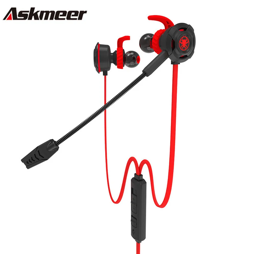 Askmeer casque игровая гарнитура в ухо спортивные наушники со съемным микропроцессором