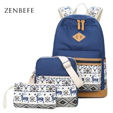 Zenbefe национальный стиль живопись pattern женская рюкзак марка рюкзак 3 шт./компл. рюкзаки школьные рюкзаки путешествовать рюкзак