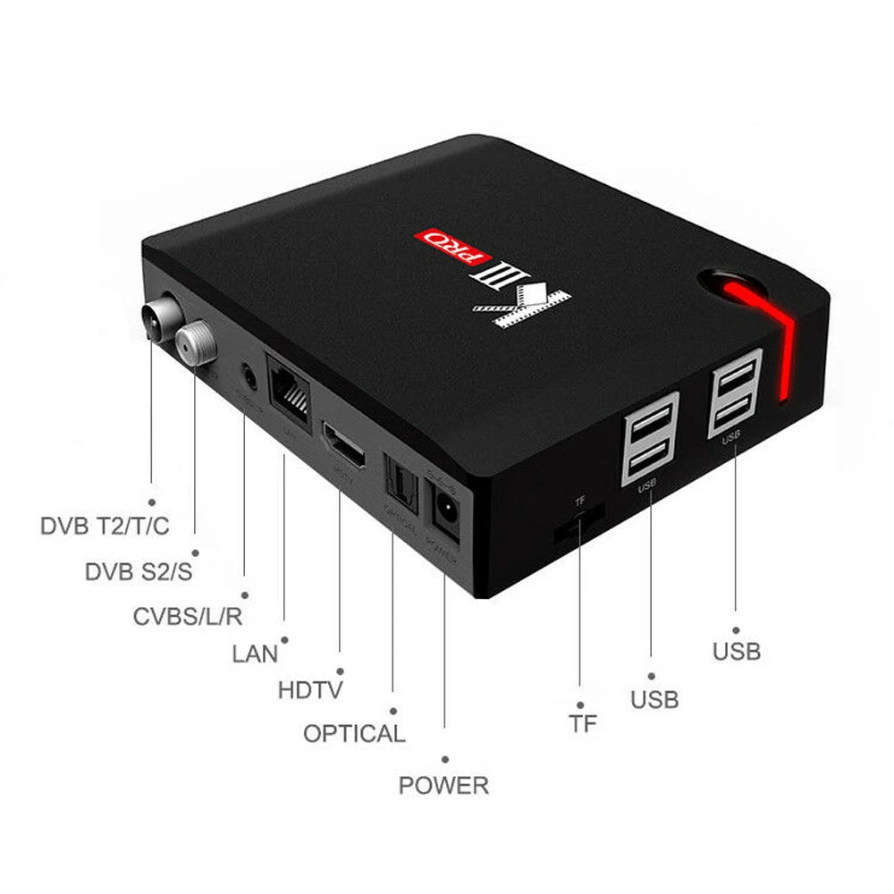 Smart TV Box Android7.1 MECOOL KIII Pro DVB S2 T2 C Декодер 3 Гб 16 BT4.0 Amlogic S912 Восьмиядерный 64 бит 4K HD