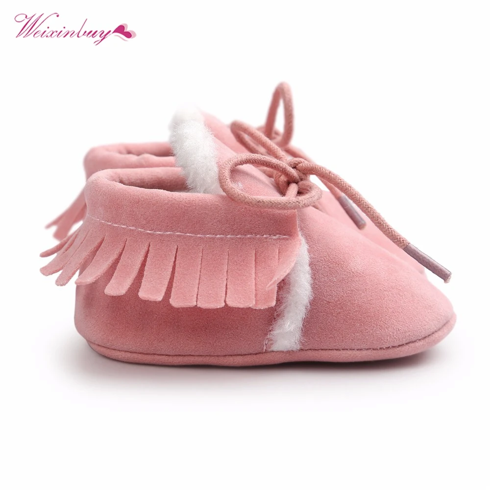 Для маленьких мальчиков девочек Мягкие Мокасины moccs Обувь Bebe бахрома на мягкой подошве нескользящая обувь Обувь для младенцев новые из