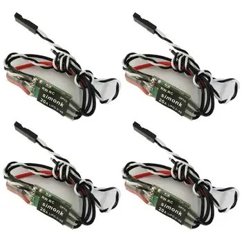 

4pcs 20A Mini SimonK ESC Speed Controller OPTO 2-4S for RC Multicopter QAV250 330 6-16.8V 6g (With Cable)