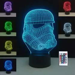 Звездные войны лампа 3D ночные светильники воин USB RGB свет светодио дный 10 LED настольные лампы для спальня гостиная дома стол Патри украшения