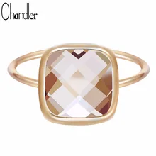 Chandler 2017 Antique Orange Big Austrian Crystal Rings For Women Wedding Band Sliming Finger Turkish Engagement