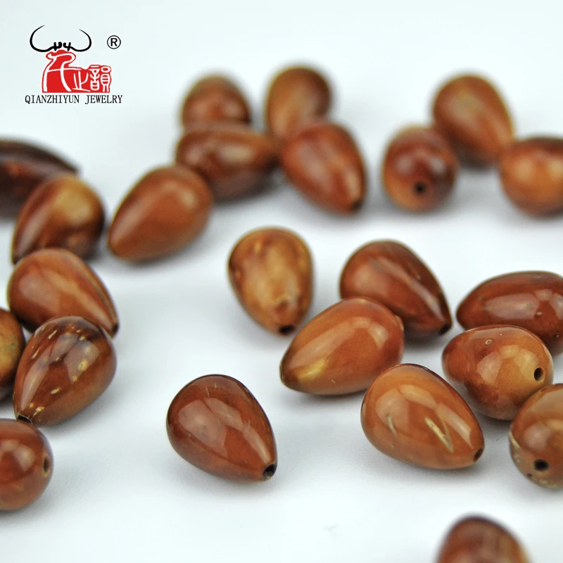 

40PCS Natural Palm Fruit Kuka.Beads For Jewelry Making.Handmade DIY Jewelry Accessorie.Olive shape Beads. 7x10mm
