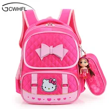Hello Kitty School Backpacks For Children Nylon Girls Princess School Bag Waterproof Kids Satchel Girl Schoolbag