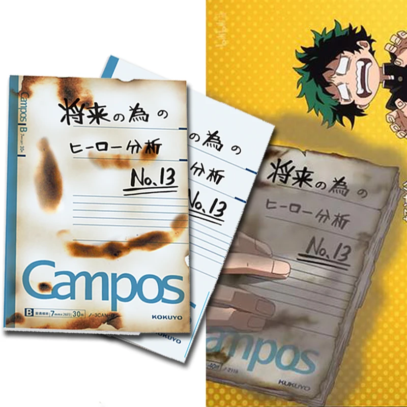 

My Hero Academia Midoriya Izuku Burned Notebook Anime Cosplay Accessory Book Props School Student Note Book Gift