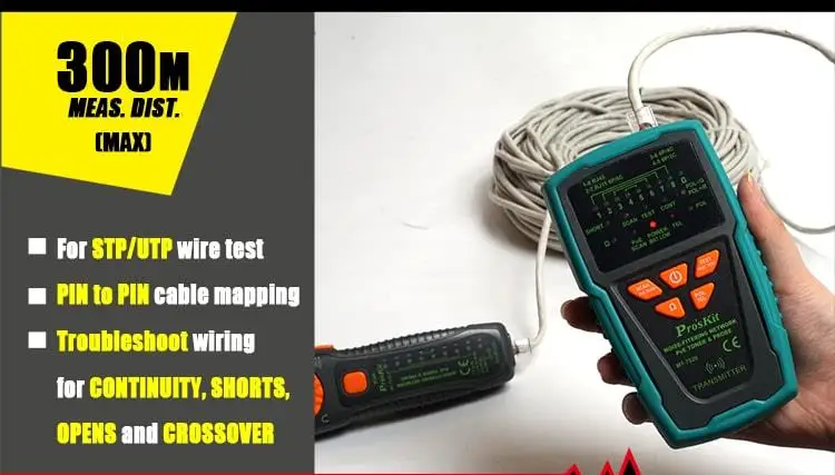 Pro'sKit MT-7029-C фильтрующий шум кабель сети PoE тонер зонд тестер для провода телефонной линии детектор трекер