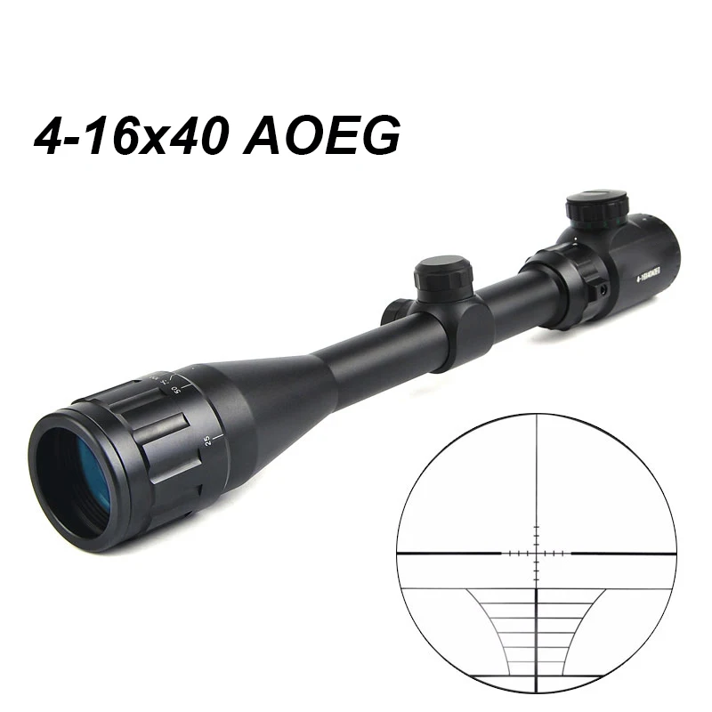

4-16X40 AOEG Optics Riflescope Red Green Illuminated Rifle Scope Sniper Gear For Hunting Scopes Airsoft Rifle Caza