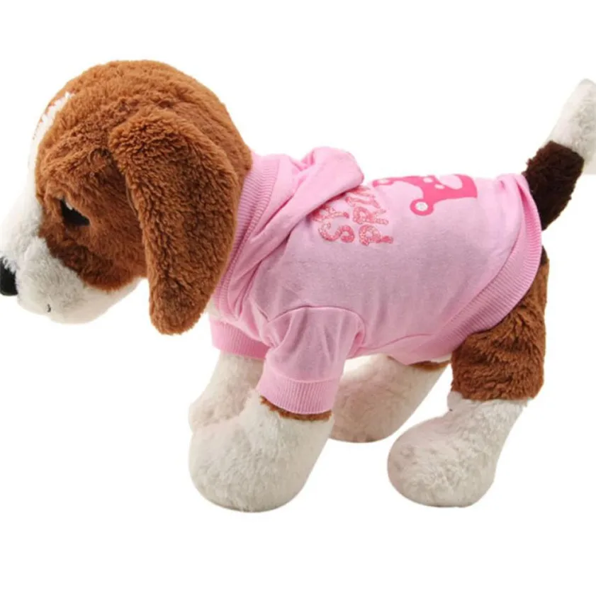 Лидер продаж; Новинка; Розовая Одежда для собак с рисунком короны; одежда для щенка; пальто с капюшоном; хлопковая футболка высокого качества; Прямая поставка