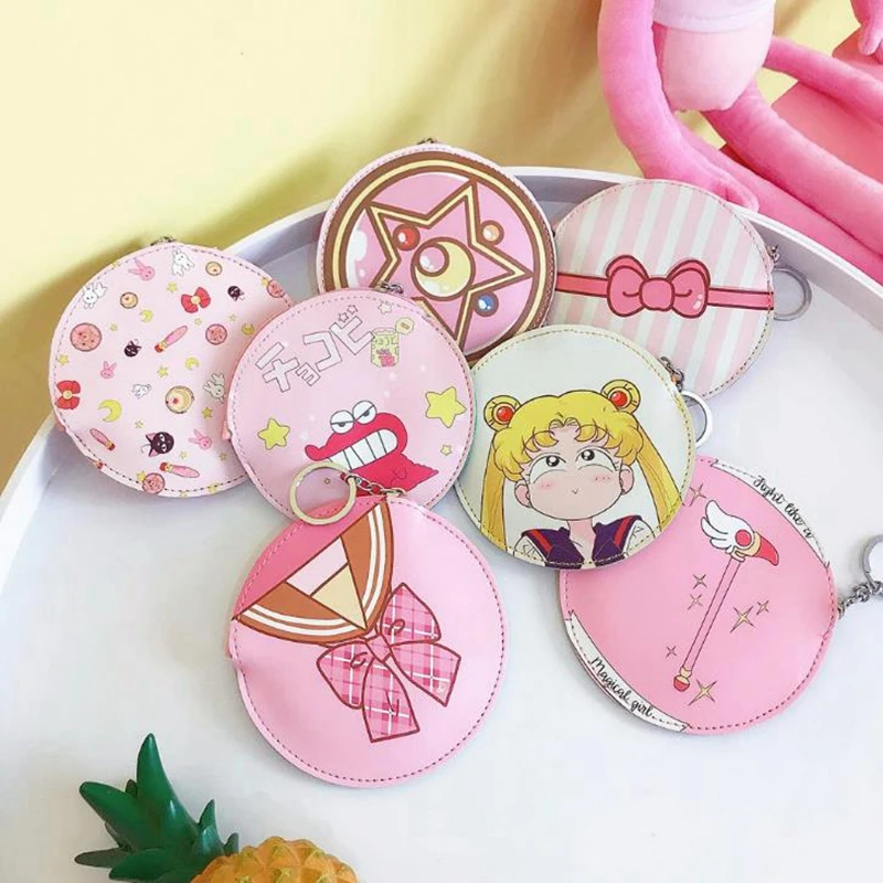 

Cute Cartoon Sailor Moon Leather Coin Purses Holder Girl Kids Women Mini Change Wallets Money Coin Bag Children Zipper Pouch