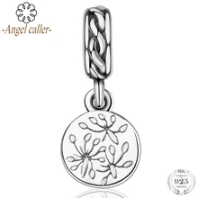 Призывающий ангелов натуральная 925 пробы серебро с тремя цветками Очаровательные Круглые Бусины Подходят Браслеты& Браслеты Ювелирное Украшение ручной работы для изготовления CYZ019