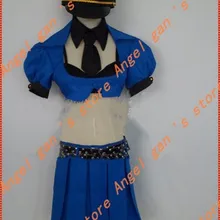На заказ кожаная городская полицейская женщина Caitlin синяя униформа косплей костюм любого размера